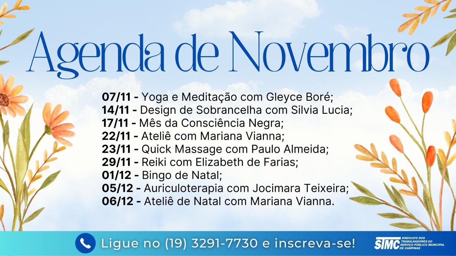 Agenda Conjunta de Novembro e Dezembro celebra mais um ano juntos e a chegada do fim de ano.