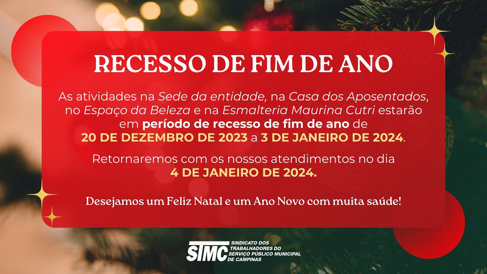 Fim de novembro e início de dezembro