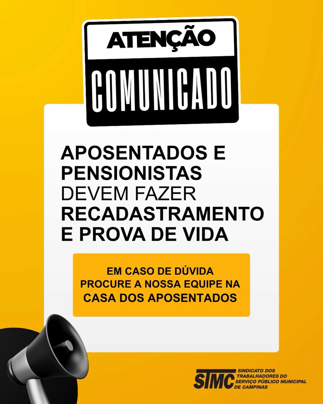 ATENÇÃO, APOSENTADOS E PENSIONISTAS!