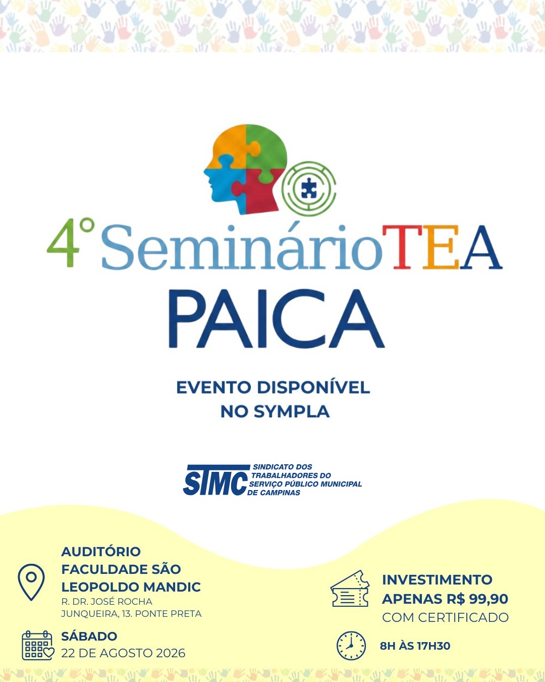 Seminário do PAICA sobre autismo e inclusão tem apoio do STMC