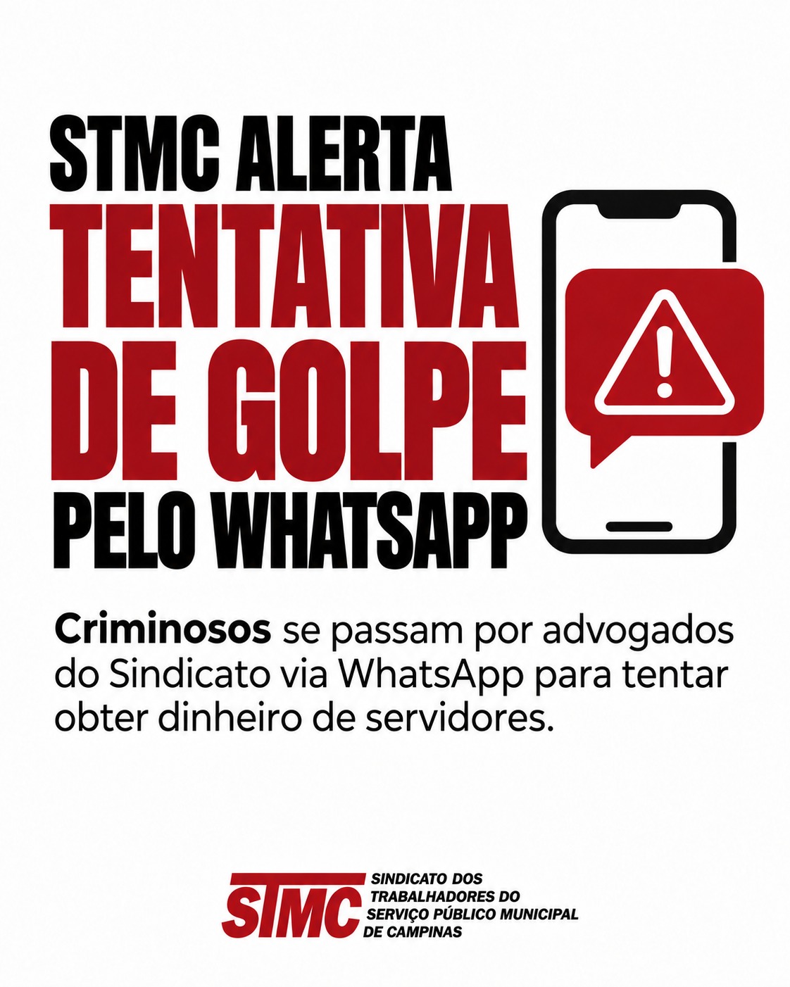 STMC alerta para tentativa de golpe pelo WhatsApp